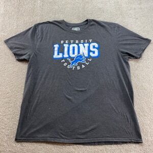 NFL Detroit Lions Shirt Mens 2XL Gray Graphic Short Sleeve Football Tee